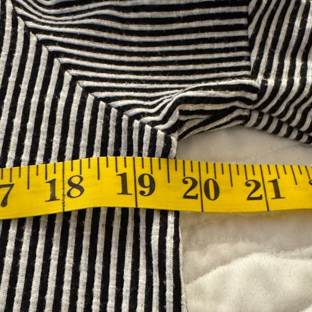Navy and White Striped V-Neck Blouse with Tie Front - Picture 7 of 8